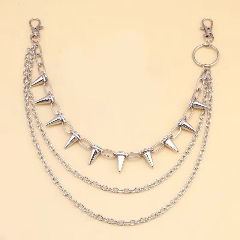 Unisex viacvrstvový kovový lanč na nohavice pre džínsy — elektroplating, zliatina a hliník, vintage štýl