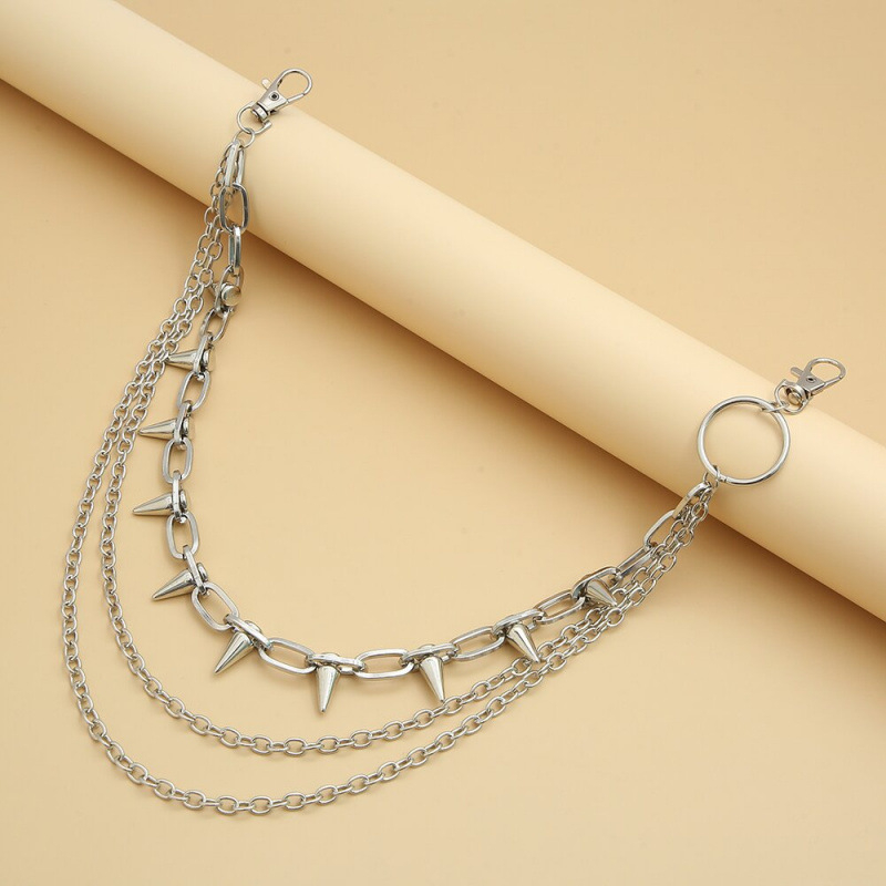 Unisex viacvrstvový kovový lanč na nohavice pre džínsy — elektroplating, zliatina a hliník, vintage štýl