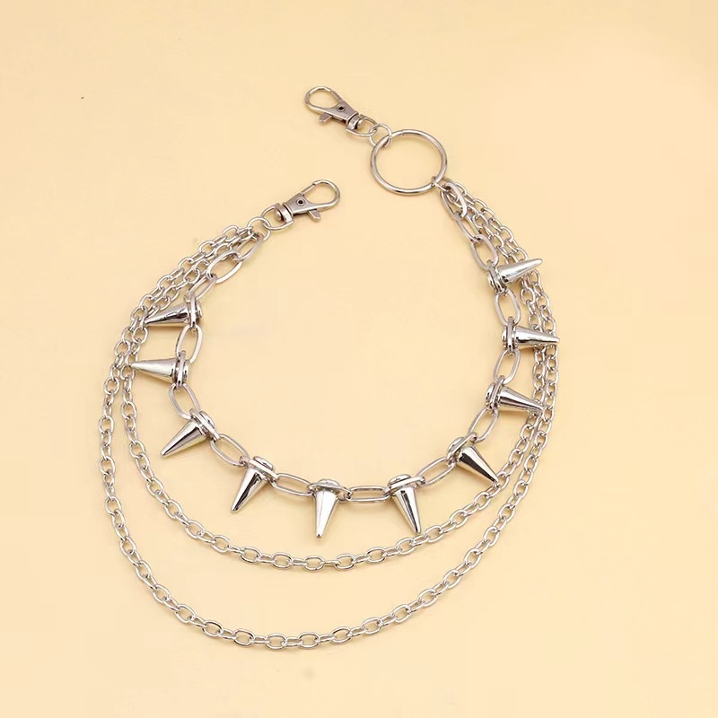 Unisex viacvrstvový kovový lanč na nohavice pre džínsy — elektroplating, zliatina a hliník, vintage štýl