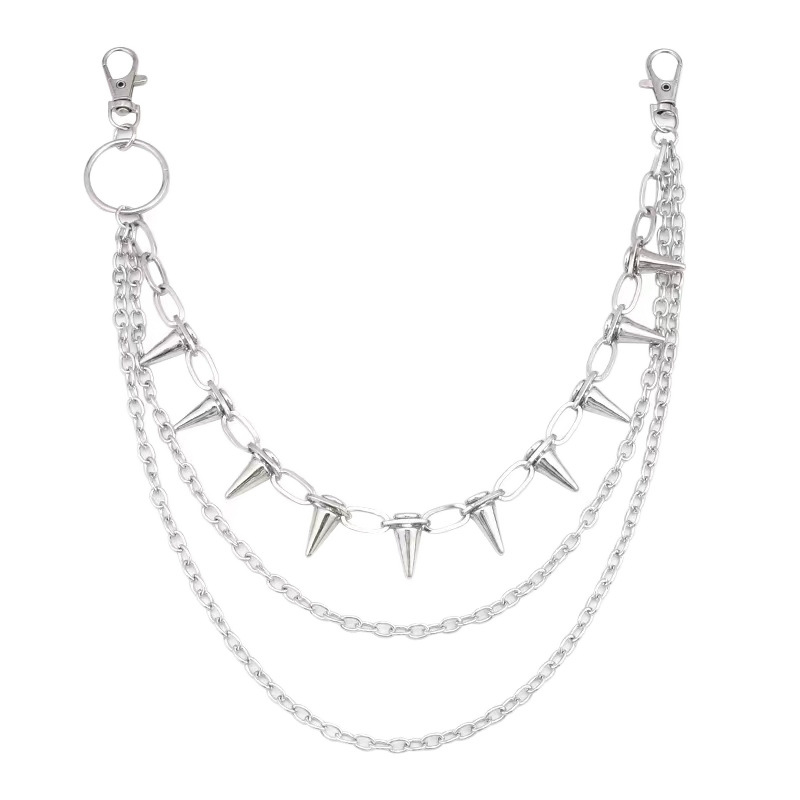 Unisex viacvrstvový kovový lanč na nohavice pre džínsy — elektroplating, zliatina a hliník, vintage štýl