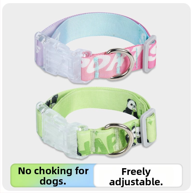 Bei muge Kutyakollár Cartoon mintával, állítható, poliészter anyag, általános használat, egész éves viselés, biztonságos, fullasztó nélküli kialakítás