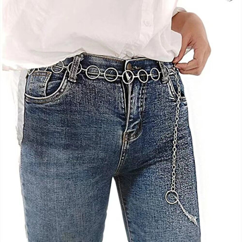 Unisex lanac za struk s metalnim prstenom, elektroplatiranje, legura, geometrijski stil, samostalno pakiranje, mogućnost prilagodbe