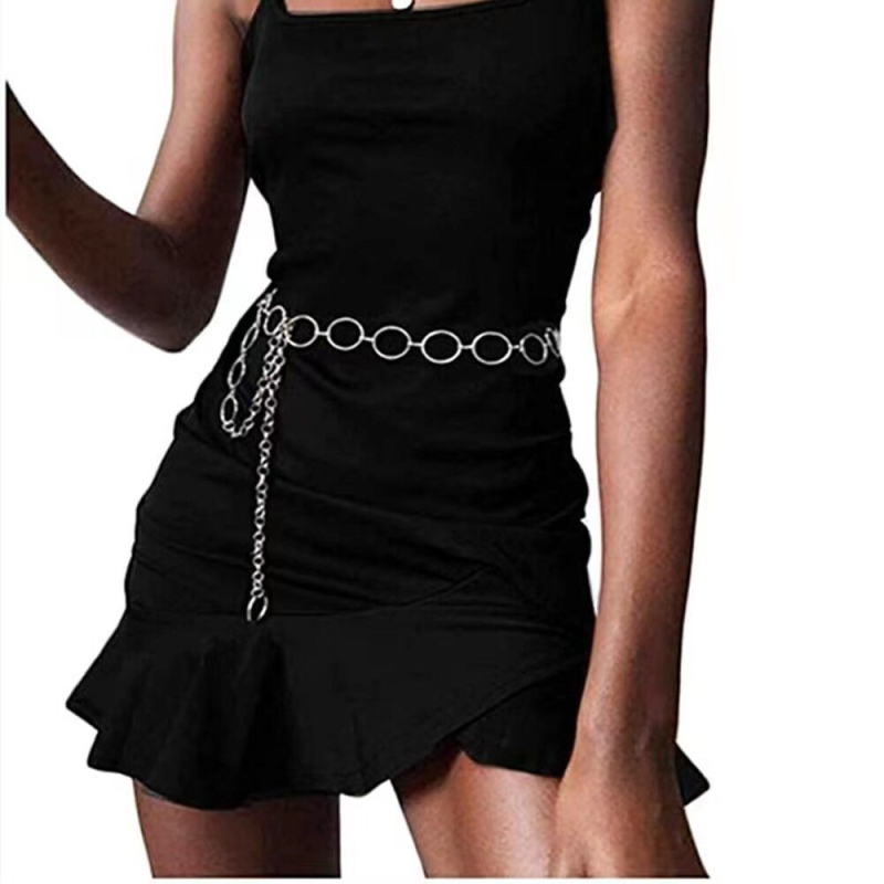 Unisex lanac za struk s metalnim prstenom, elektroplatiranje, legura, geometrijski stil, samostalno pakiranje, mogućnost prilagodbe