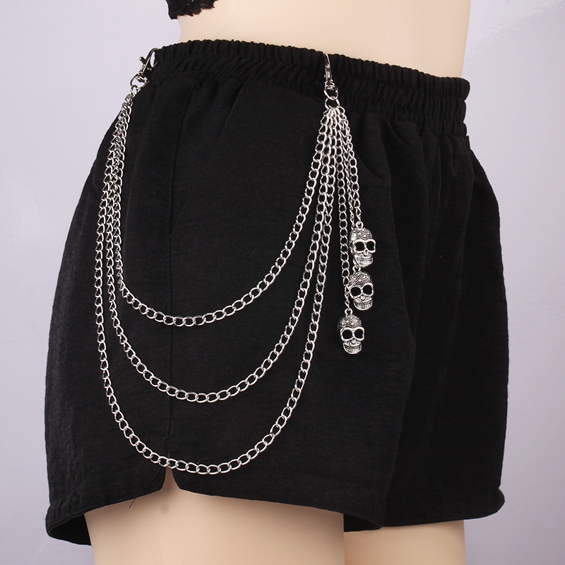 Wenbei opasok na džínsy s lebkou – unisex, zliatina, elektroplatovanie