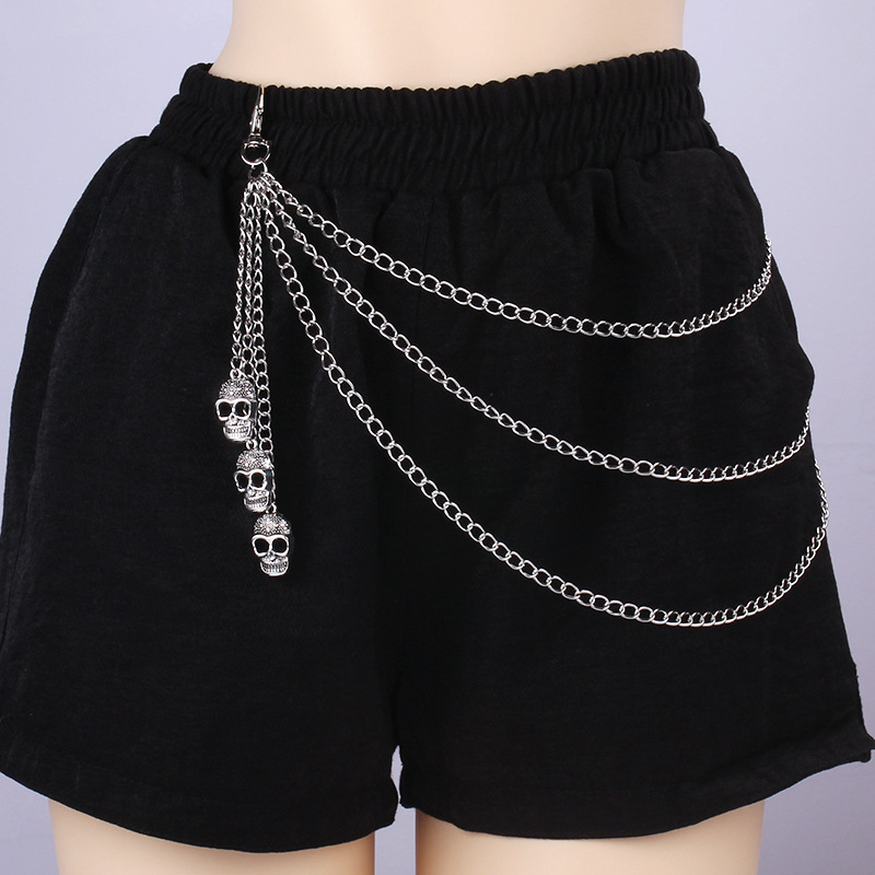 Wenbei opasok na džínsy s lebkou – unisex, zliatina, elektroplatovanie