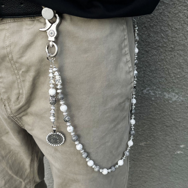 Ručni rad – lanac za hlače, miješani materijali, vintage unisex stil