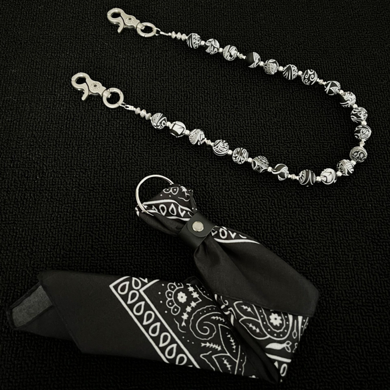 Silikonski lanac za hlače s Paisley uzorkom, unisex ulični stil, ručna izrada, miješani materijali