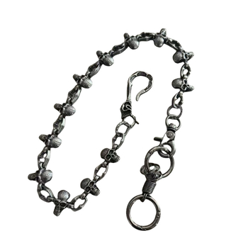 Lanac za hlače sa motivom lubanje, unisex punk stil, cinkova legura, starinski završetak