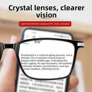 Γυαλιά ανάγνωσης Mirror One, φακοί από κρύσταλλο, πλαίσιο TR90, πλήρες πλαίσιο, τετράγωνο στυλ, ρετρό για άνδρες