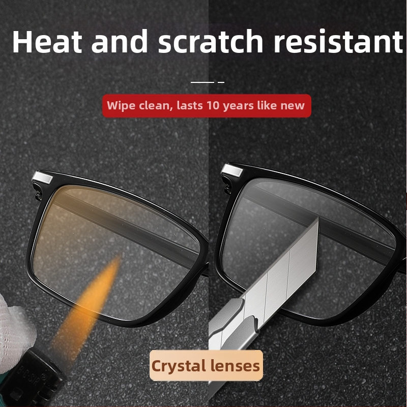 Γυαλιά ανάγνωσης Mirror One, φακοί από κρύσταλλο, πλαίσιο TR90, πλήρες πλαίσιο, τετράγωνο στυλ, ρετρό για άνδρες