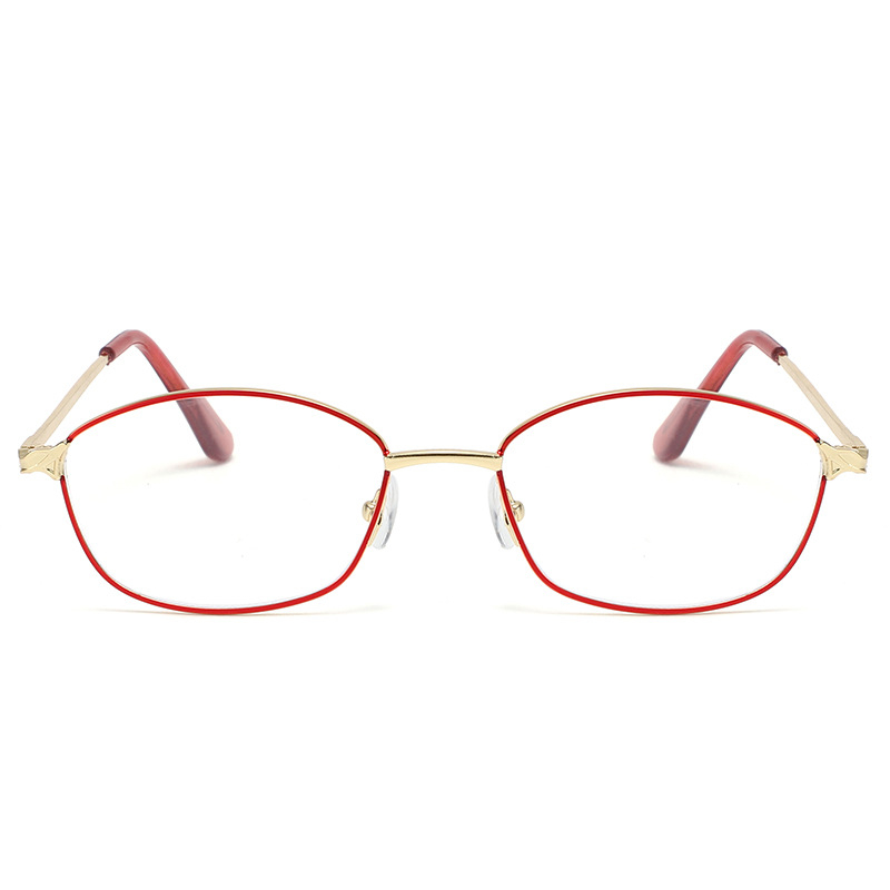 Naočale za čitanje za presbiopiju, model 9113, ovalni metalni okvir, cijeli okvir, leće od materijala AC