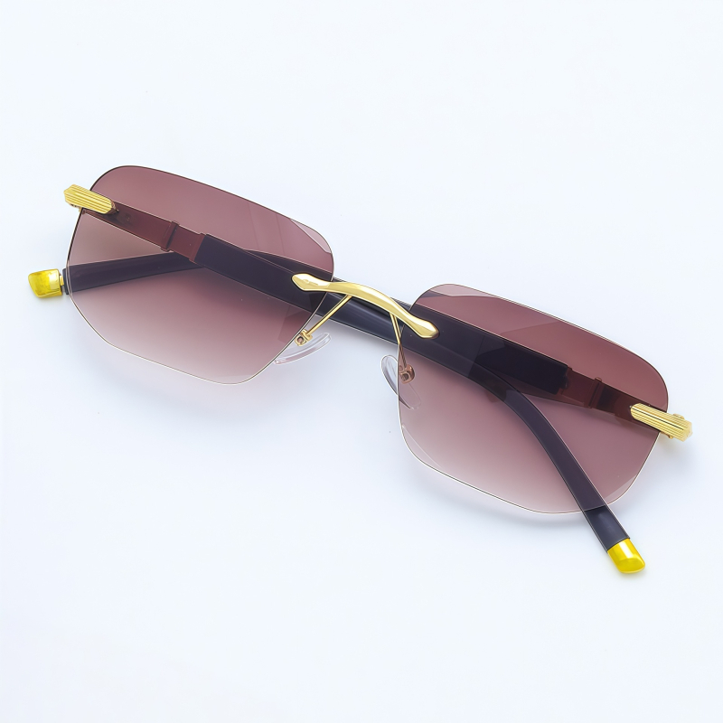 Bezrámové čítacie okuliare s ochranou proti modrému svetlu, viacfokálne šošovky a hrany diamantového typu pre seniorov