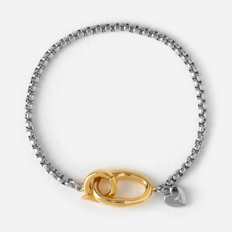 Ogrlica Paperclip od nehrđajućeg čelika 304, geometrijski oblik, elektroplatiranje, običan lanac, lagani luksuzni stil