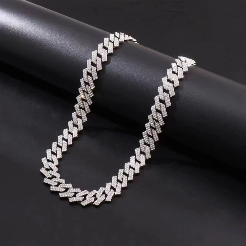 Muški kubanski lanac od 13 mm s rhinestones