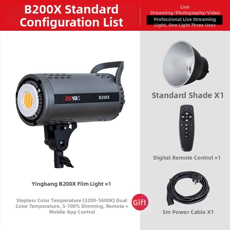 Shadow bang B300x – Professionaalne fotograafia lamp, kahekordne temperatuurivalgustus, 220W/220V, E40 pea, reguleeritav heledu, sõltuv toiteallikas, heleduse reguleerimine, sobib peamiseks valgustuseks otseülekande ja portree video jaoks