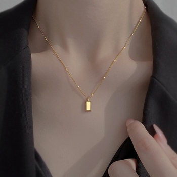 Ogrlica Miaolai Accessories od titan čelika, kuglični lanac, titanijski privjesak, lagani luksuz za žene