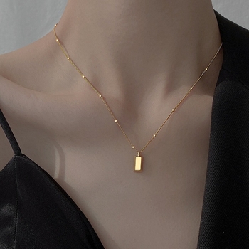 Ogrlica Miaolai Accessories od titan čelika, kuglični lanac, titanijski privjesak, lagani luksuz za žene