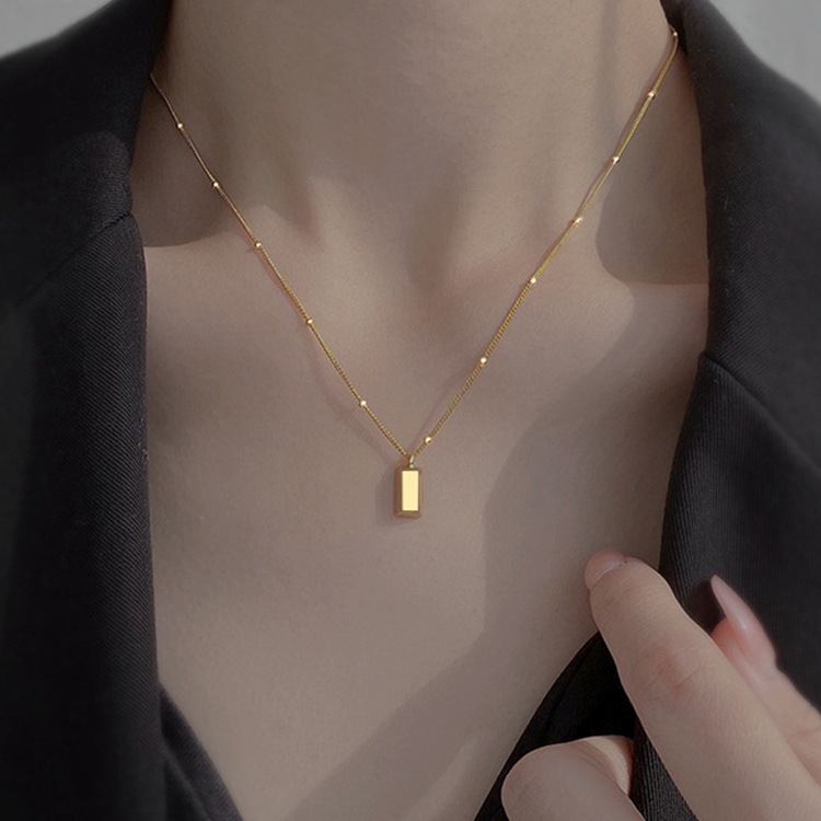 Ogrlica Miaolai Accessories od titan čelika, kuglični lanac, titanijski privjesak, lagani luksuz za žene