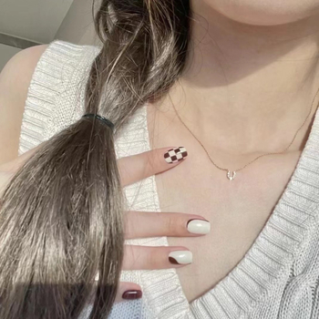 Nyaklánc U-formájú függővel, 925-ös ezüstből, O-lánccal, japán– koreai ihletésű stílus