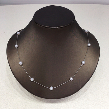 Верижка с висулка от пресноводни перли — SHDIYAYUN, пресноводни перли, кръгла форма, 925 сребро, пролет 2025