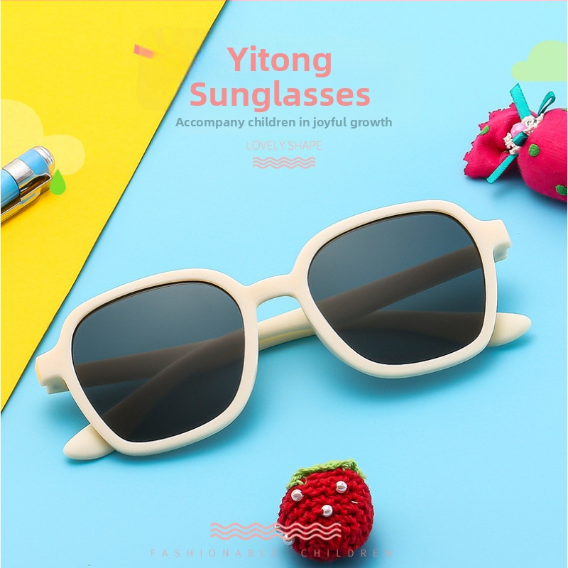 Detské retro slnečné okuliare, štvorcový rám, plný rám, Nepolarizované, šošovky kategórie 2 pre ochranu pred slnkom a aktivity vonku