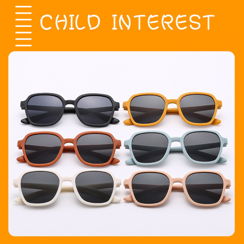 Detské retro slnečné okuliare, štvorcový rám, plný rám, Nepolarizované, šošovky kategórie 2 pre ochranu pred slnkom a aktivity vonku