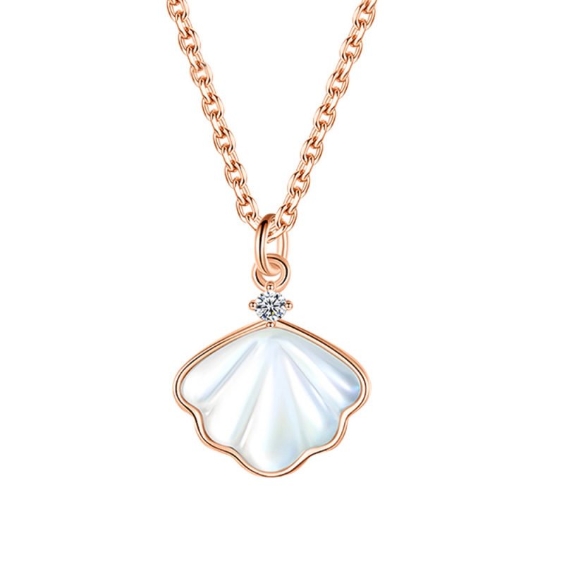 Стерлингово сребърно висулково колие с геометрична форма и майка-перла вложка, марка BOLADI, корейски стил веригa