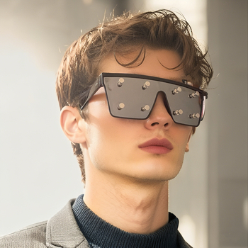 DIY rokdarbu brillēm, kvadrātveida rāmis ar kniedēm, PC materiāls, pilns rāmis ar metāla dizainu unisex, rudens 2024 izlaidums