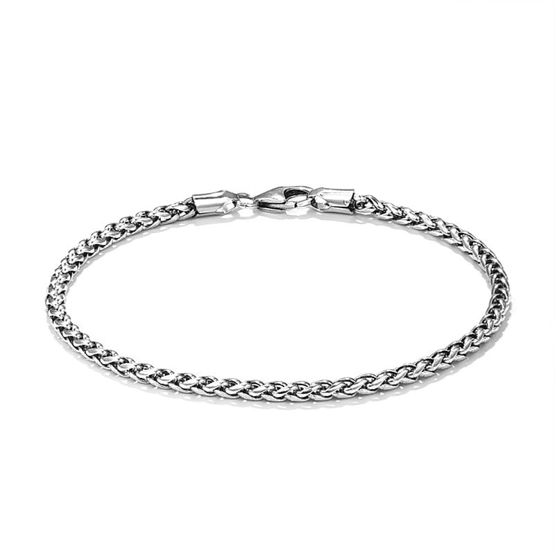 Brățară din argint 925, lanț cubanez, țesut împletit, pentru cupluri