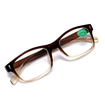 Naočale za čitanje s plastičnim okvirom, puni okvir, kvadratni dizajn, staklene leće, model 207.