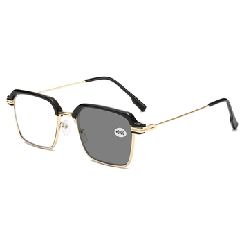 Naočale za čitanje s metalnim okvirom, zaštita od plavog svjetla, fotokromatske HD leće, puni okvir, podrška za blizinu vida