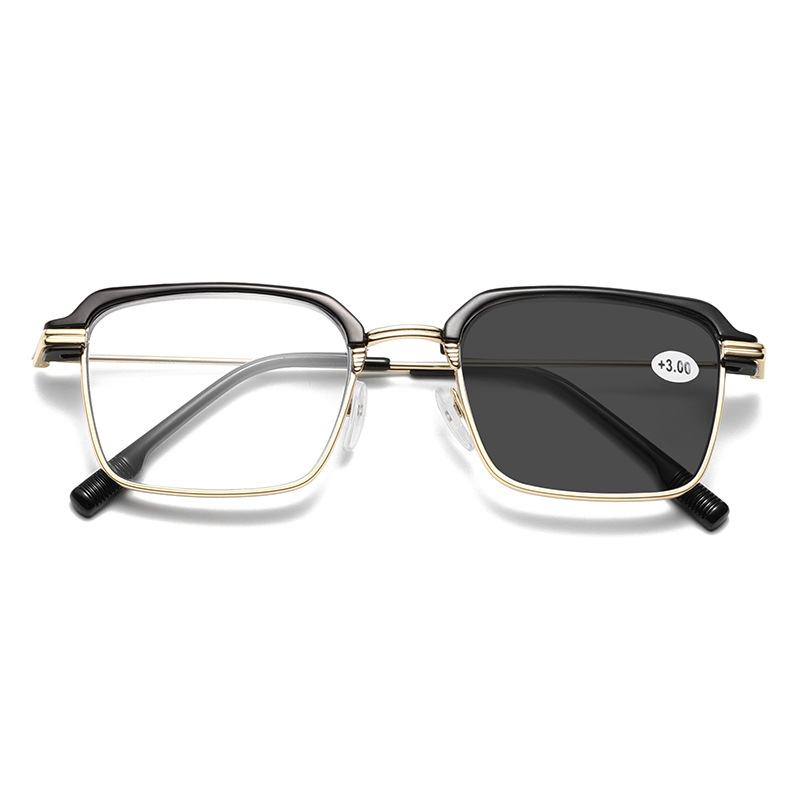 Naočale za čitanje s metalnim okvirom, zaštita od plavog svjetla, fotokromatske HD leće, puni okvir, podrška za blizinu vida