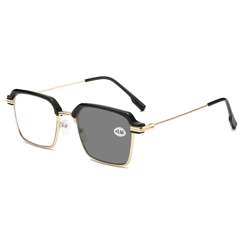 Naočale za čitanje s metalnim okvirom, zaštita od plavog svjetla, fotokromatske HD leće, puni okvir, podrška za blizinu vida