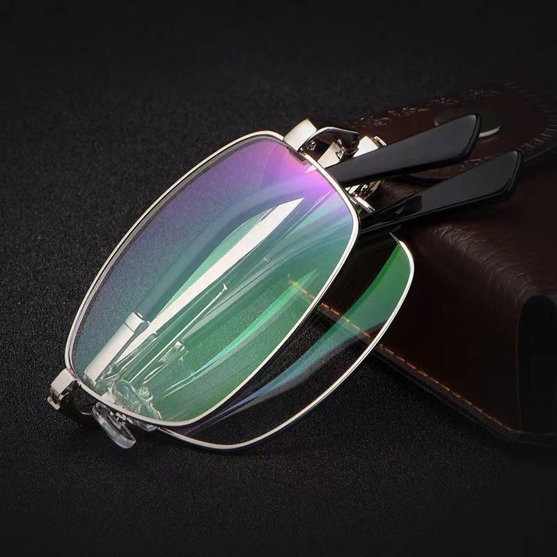 Naočale za čitanje s metalnim okvirom, staklene leće, puni okvir, za starije osobe s kvadratnim oblikom lica