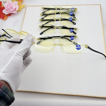 Γυαλιά ανάγνωσης χωρίς σκελετό, πολυεστιακοί φακοί (μακριά και κοντά), προστασία από μπλε φως, προστασία από ακτινοβολία και UV