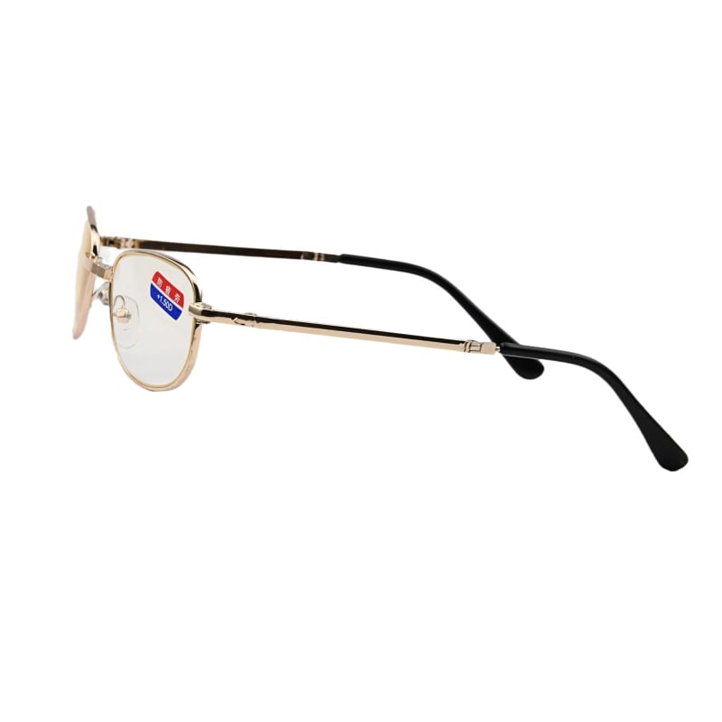 Összecsukható olvasószemüveg, anti-fáradtság funkcióval, UV-álló lencsék, teljes keretes ovális keret, felnőtteknek