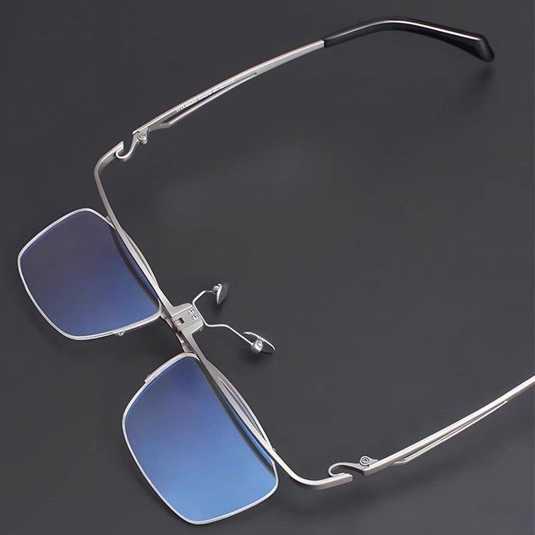 Naočale za čitanje s metalnim okvirom, Flip-Up dizajn, leće od smole, anti-plavo svjetlo, puni okvir, kvadratni okvir, za starije osobe