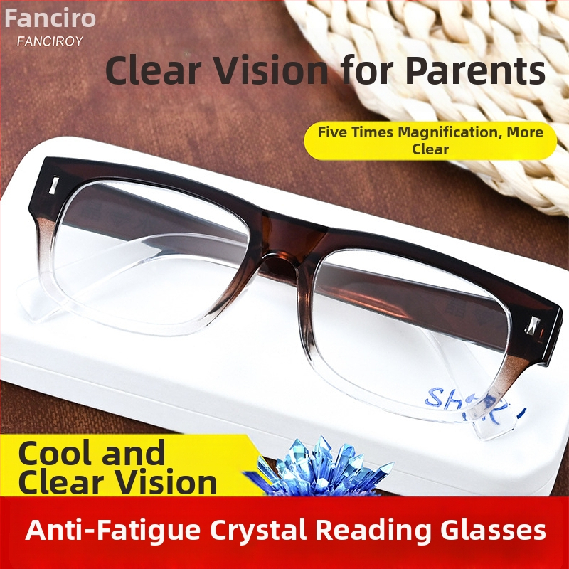 Naočale za čitanje s lećama od stakla, zaštita od plavog svjetla, automatsko podešavanje dioptrije, puni okvir od PC-a, za starije muškarce