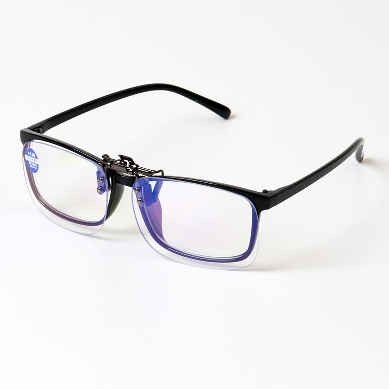 Γυαλιά προοδευτικά πολλαπλών εστιών με κλιπ, αντι-μπλε φως, ευφυές αυτόματο ζουμ, φακοί PC, τετράγωνος σκελετός