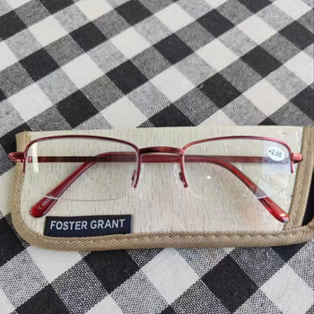 Naočale za presbiopiju, metalni okvir, poluokvir, model LH669, leće AC