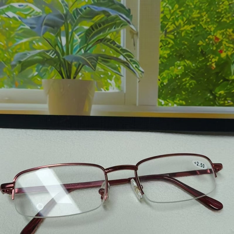 Naočale za presbiopiju, metalni okvir, poluokvir, model LH669, leće AC