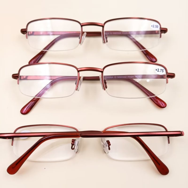 Naočale za presbiopiju, metalni okvir, poluokvir, model LH669, leće AC