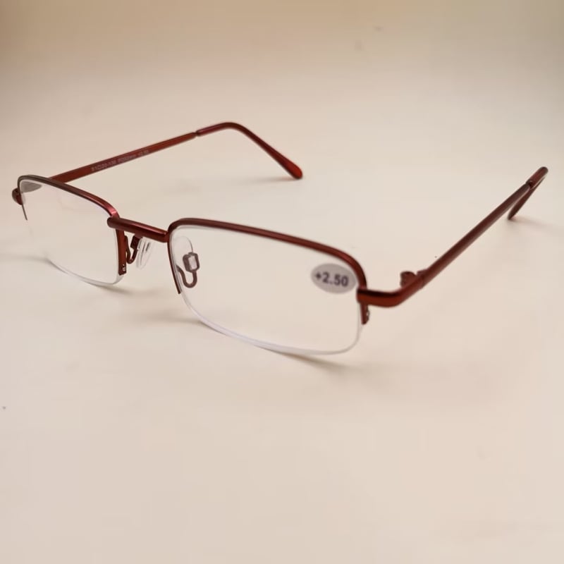 Naočale za presbiopiju, metalni okvir, poluokvir, model LH669, leće AC