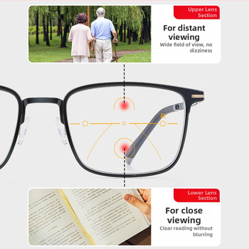 Olvasó szemüveg anti-kék fény, többfókuszú lencsék közeli és távoli használatra, okos zoom, ultra-könnyű, HD