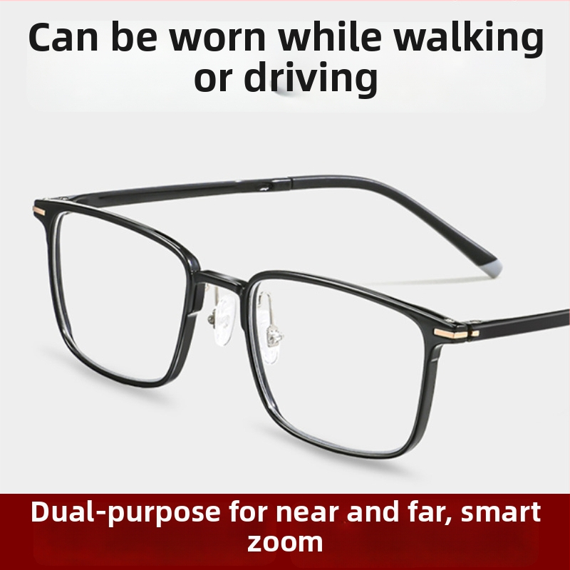 Olvasó szemüveg anti-kék fény, többfókuszú lencsék közeli és távoli használatra, okos zoom, ultra-könnyű, HD