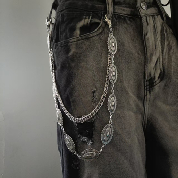 Metalni pojasni lanac – unisex, rodno neutralan stil, širina 2,5 cm, mogućnost prilagođavanja.