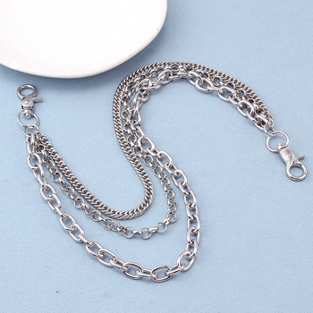 Метален синджир за талия, многослоен деним стил, панк/хип-хоп дизайн, ширина 1 см, възможност за персонализация