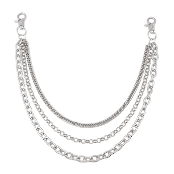 Метален синджир за талия, многослоен деним стил, панк/хип-хоп дизайн, ширина 1 см, възможност за персонализация