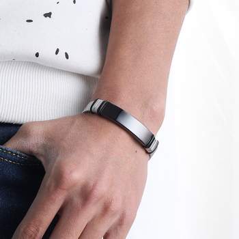 Nerđajući čelik muška narukvica s geometrijskim dizajnom, unisex, ljetno izdanje 2025, personalizirano graviranje