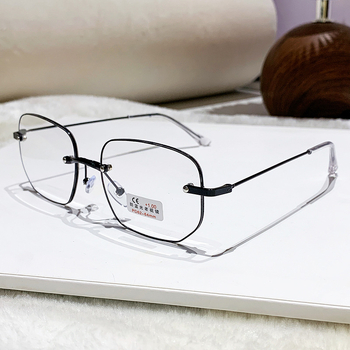 Időseknek szóló olvasó szemüveg - kékfény elleni védelem, PC lencsék, teljes keret, műanyag+fém keret, kerek keret